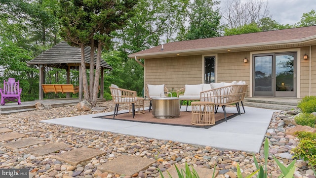 302 Fox Run Rd, Wardensville, WV 26851 - view of patio / terrace featuring a gazebo and an outdoor living space