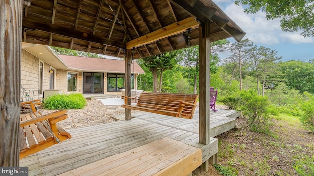 302 Fox Run Rd, Wardensville, WV 26851 - wooden deck featuring a gazebo