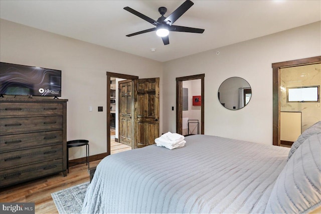 130 Lodestone Way, Mc Henry, MD 21541 - bedroom featuring light wood finished floors, ensuite bathroom, and ceiling fan