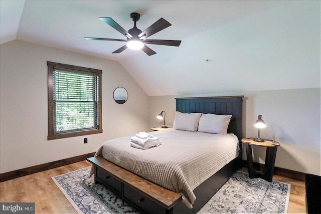 130 Lodestone Way, Mc Henry, MD 21541 - bedroom with lofted ceiling, light wood-type flooring, and a ceiling fan