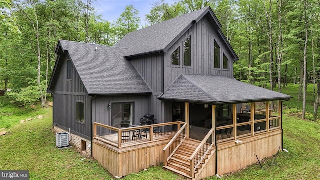 130 Lodestone Way, Mc Henry, MD 21541 - view of front facade featuring a shingled roof, stairs, and a front lawn