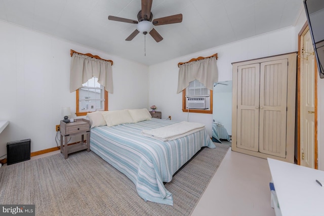 207 E Main St, Penns Grove, NJ 08069 - bedroom featuring cooling unit, ornamental molding, and a ceiling fan