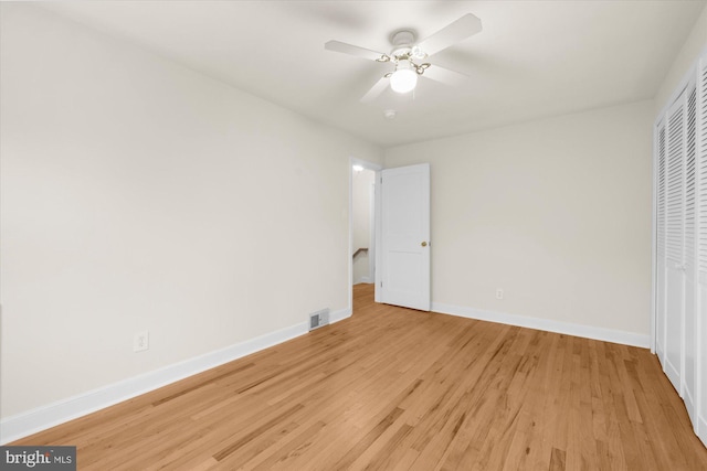 204 Opal Ave, Reading, PA 19606 - unfurnished bedroom featuring a closet, light wood-style floors, and a ceiling fan