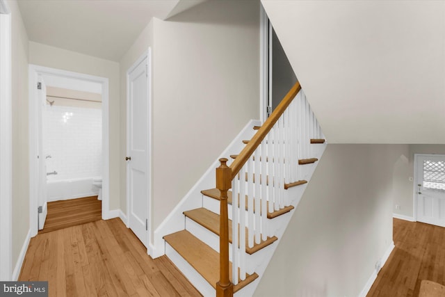 204 Opal Ave, Reading, PA 19606 - stairs with wood finished floors and baseboards