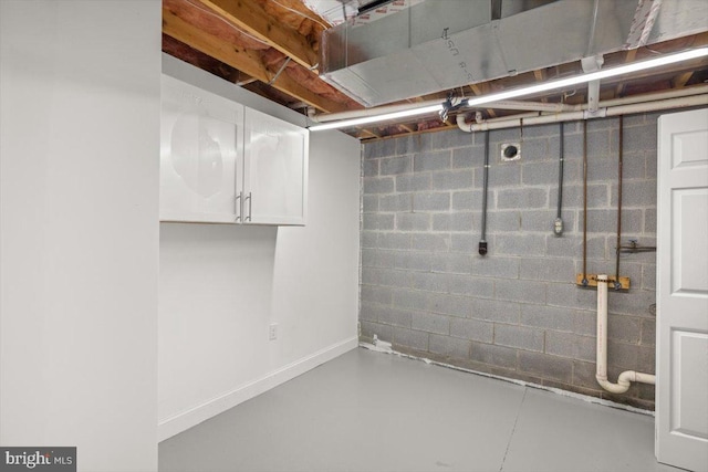 95 Arthur Burke Ln, Front Royal, VA 22630 - unfinished basement with concrete block wall and baseboards