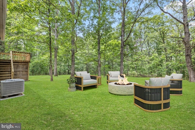 95 Arthur Burke Ln, Front Royal, VA 22630 - view of grassy yard featuring an outdoor fire pit