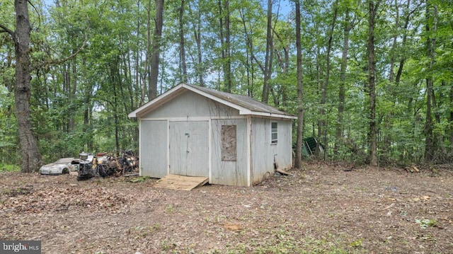 95 Arthur Burke Ln, Front Royal, VA 22630 - view of shed with a forest view