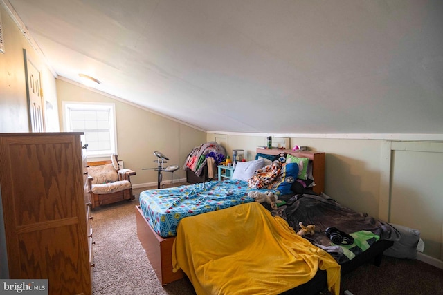 134 Catlett Mountain Rd, Front Royal, VA 22630 - carpeted bedroom with vaulted ceiling and baseboards
