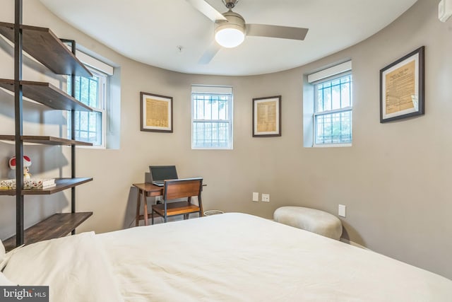 459 Massachusetts Ave NW Unit B1, Washington, DC 20001 - bedroom featuring multiple windows and ceiling fan