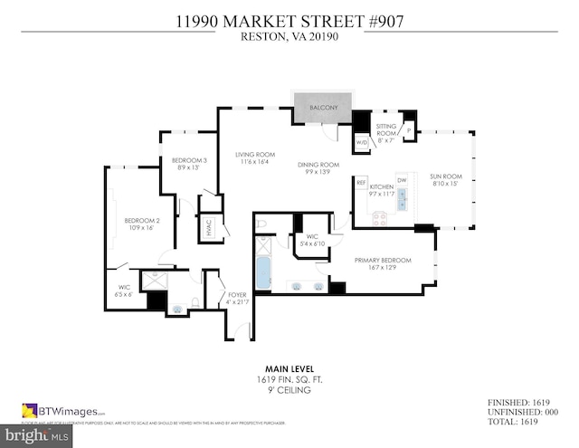 11990 Market St Unit 907, Reston, VA 20190 - view of property floor plan