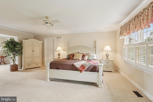 660 Casey Ln, West Chester, PA 19382 - carpeted bedroom with ornamental molding and ceiling fan