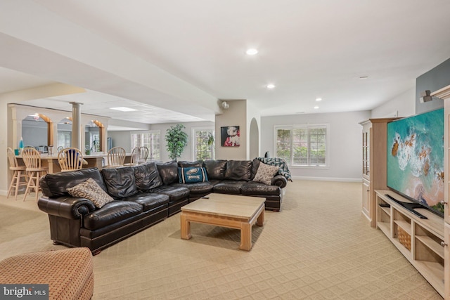 660 Casey Ln, West Chester, PA 19382 - living area featuring light carpet and recessed lighting