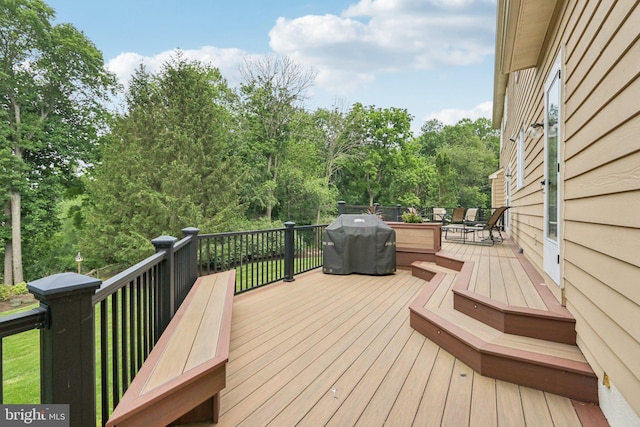 660 Casey Ln, West Chester, PA 19382 - wooden terrace featuring area for grilling and outdoor dining area