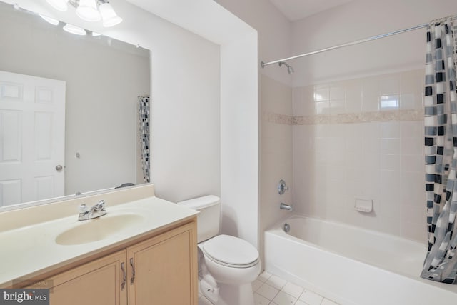 25154 Monteith Ter, Chantilly, VA 20152 - full bathroom with tile patterned floors, shower / bathtub combination with curtain, and vanity