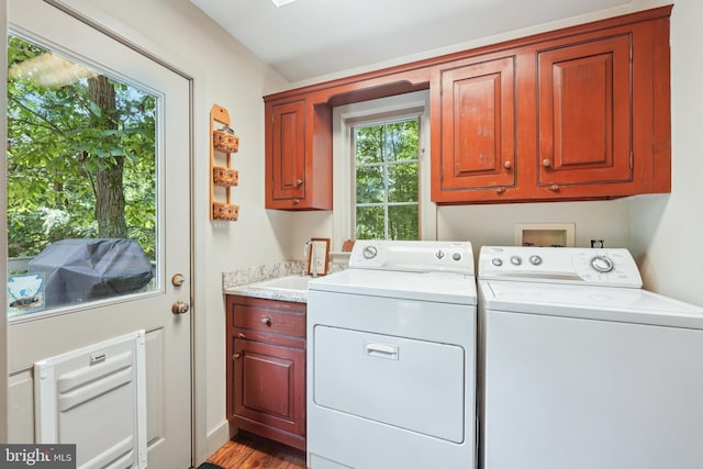 4250 Fretz Mill Rd, New Hope, PA 18938 - washroom with cabinet space, independent washer and dryer, and wood finished floors