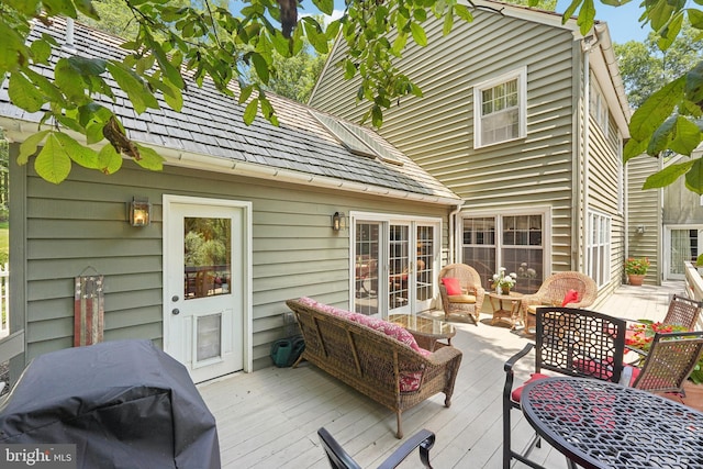 4250 Fretz Mill Rd, New Hope, PA 18938 - wooden deck featuring area for grilling