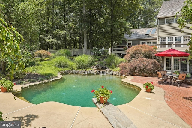 4250 Fretz Mill Rd, New Hope, PA 18938 - swimming pool with a patio area and a garden pond