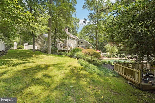4250 Fretz Mill Rd, New Hope, PA 18938 - view of yard featuring a deck