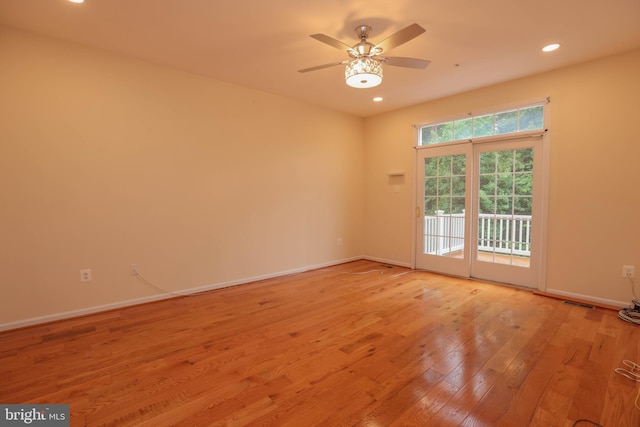 8804 Shining Oceans Way Unit 53, Columbia, MD 21045 - spare room with light wood-style floors, ceiling fan, and recessed lighting