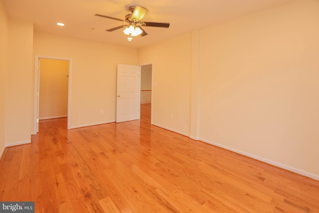 8804 Shining Oceans Way Unit 53, Columbia, MD 21045 - empty room with ceiling fan, light wood-style flooring, and recessed lighting