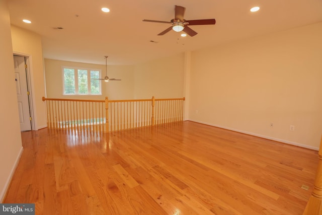 8804 Shining Oceans Way Unit 53, Columbia, MD 21045 - spare room with ceiling fan, light wood-type flooring, and recessed lighting