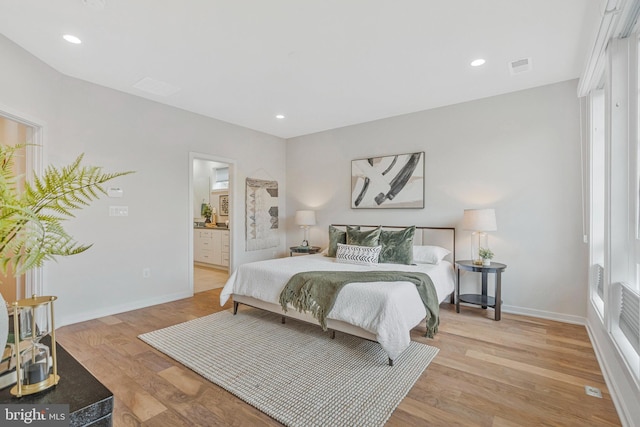11724 Paysons Way, Reston, VA 20191 - bedroom featuring light wood-type flooring, connected bathroom, and recessed lighting