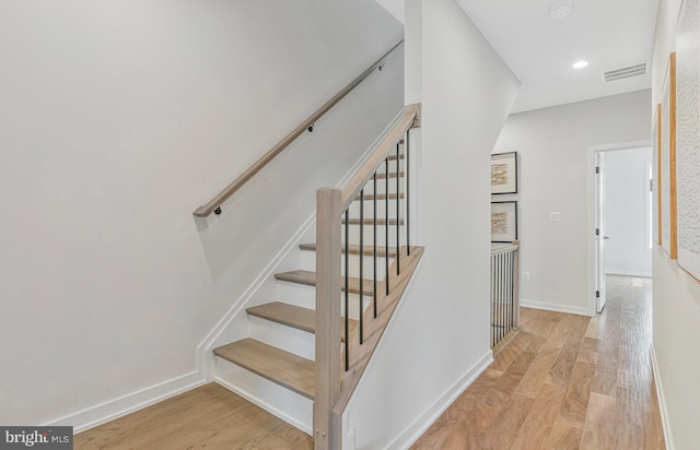 11724 Paysons Way, Reston, VA 20191 - staircase featuring wood finished floors and recessed lighting