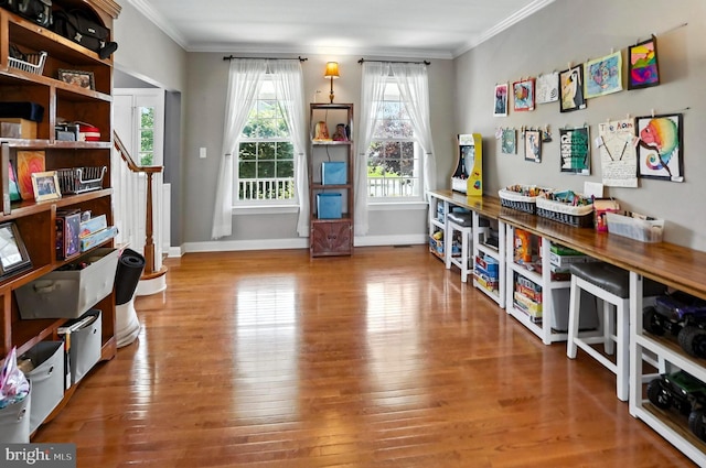 70 Marjessa Dr, Gilbertsville, PA 19525 - playroom with crown molding and wood finished floors