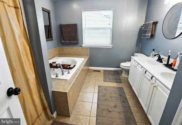 70 Marjessa Dr, Gilbertsville, PA 19525 - bathroom with double vanity, a bath, and tile patterned floors