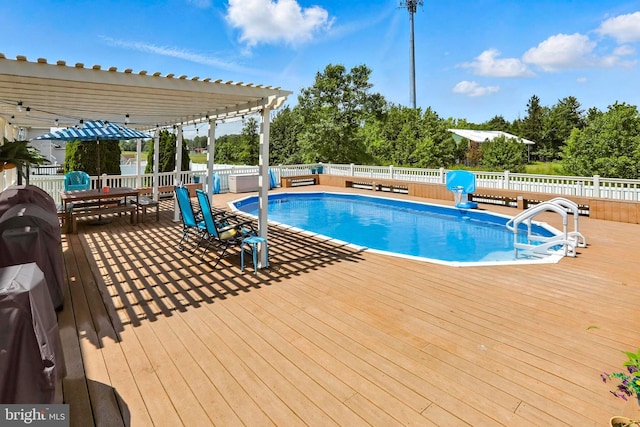 70 Marjessa Dr, Gilbertsville, PA 19525 - view of pool featuring a deck, a fenced backyard, and outdoor dining area