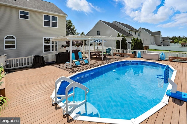 70 Marjessa Dr, Gilbertsville, PA 19525 - swimming pool with a pergola and a wooden deck