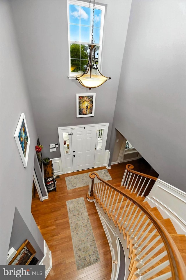 70 Marjessa Dr, Gilbertsville, PA 19525 - entrance foyer featuring wood finished floors, stairway, and a high ceiling