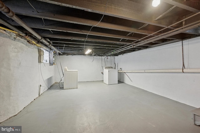 208 Edgemont Ave, Ardmore, PA 19003 - unfinished below grade area featuring washer / clothes dryer and electric panel