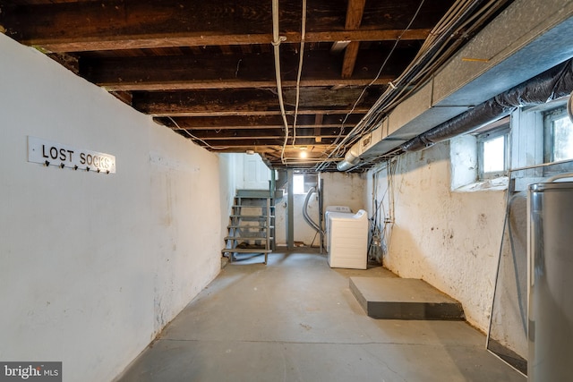 589 N Plum St, Lancaster, PA 17602 - basement with washer / dryer and water heater