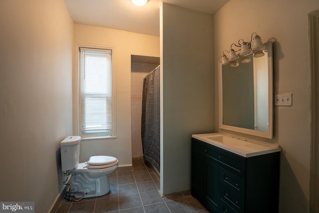 2507 Nicholas St, Philadelphia, PA 19121 - bathroom with vanity, tile patterned flooring, and a shower with curtain