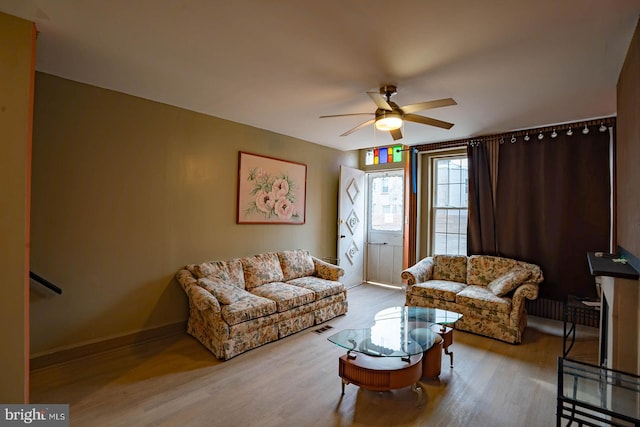 2507 Nicholas St, Philadelphia, PA 19121 - living room featuring wood finished floors and a ceiling fan