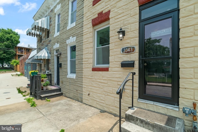 3343 Paine St, Baltimore, MD 21211 - property entrance with stone siding