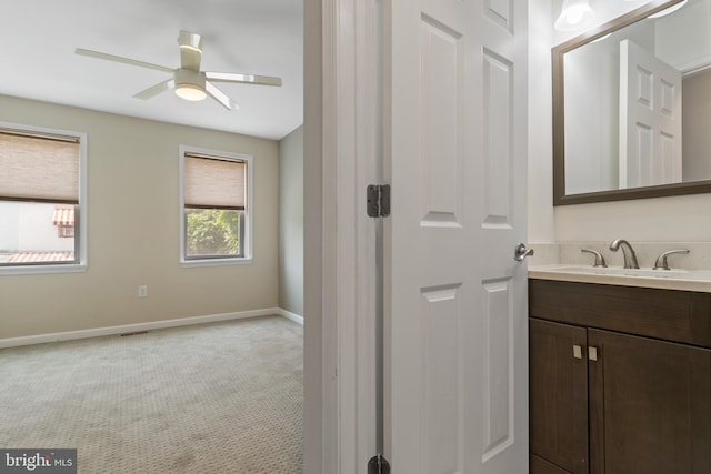 3343 Paine St, Baltimore, MD 21211 - bathroom with vanity and ceiling fan