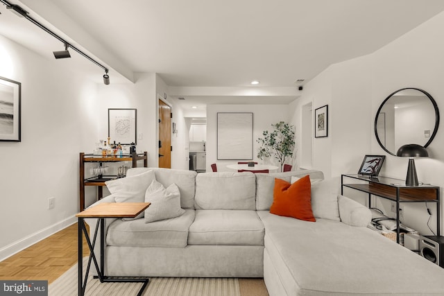 1811 19th St NW Unit 2, Washington, DC 20009 - living room featuring recessed lighting and baseboards