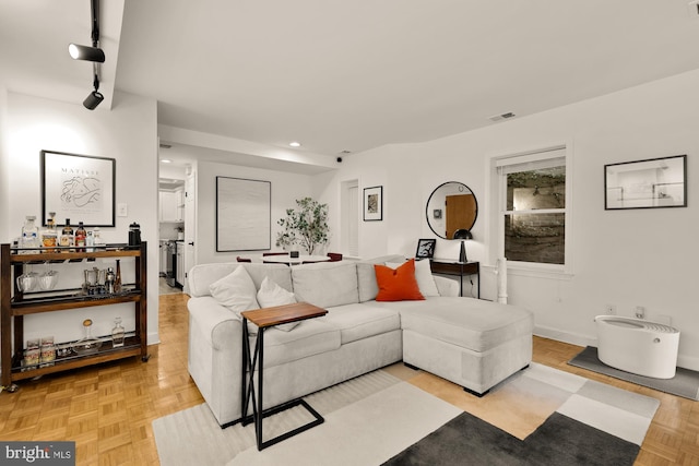 1811 19th St NW Unit 2, Washington, DC 20009 - living room with rail lighting and recessed lighting