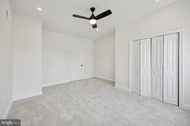 4063 Spring Garden St, Philadelphia, PA 19104 - unfurnished bedroom featuring carpet floors, a closet, recessed lighting, and ceiling fan