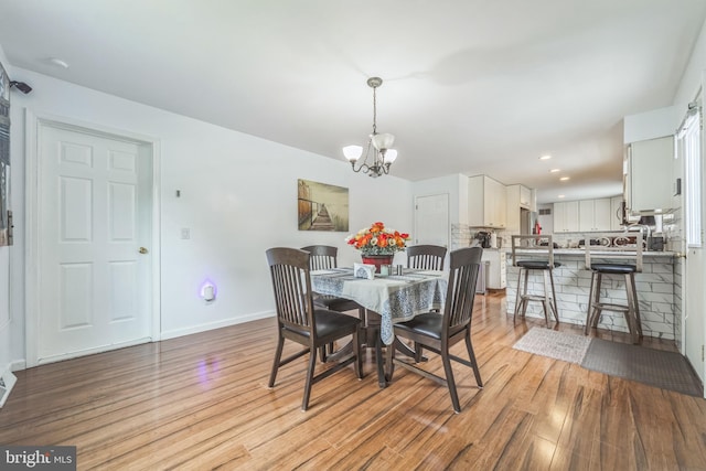 1622 Amosland Rd, Prospect Park, PA 19076 - dining room featuring light wood-style flooring, a chandelier, and recessed lighting