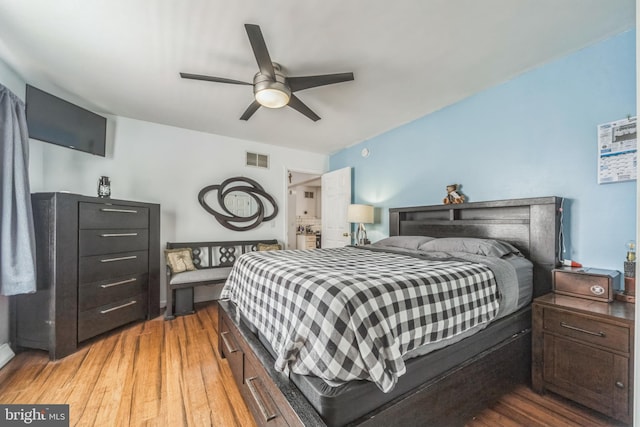 1622 Amosland Rd, Prospect Park, PA 19076 - bedroom featuring light wood finished floors and ceiling fan