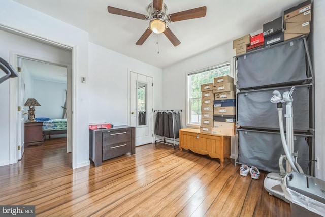 1622 Amosland Rd, Prospect Park, PA 19076 - bedroom featuring light wood finished floors and ceiling fan
