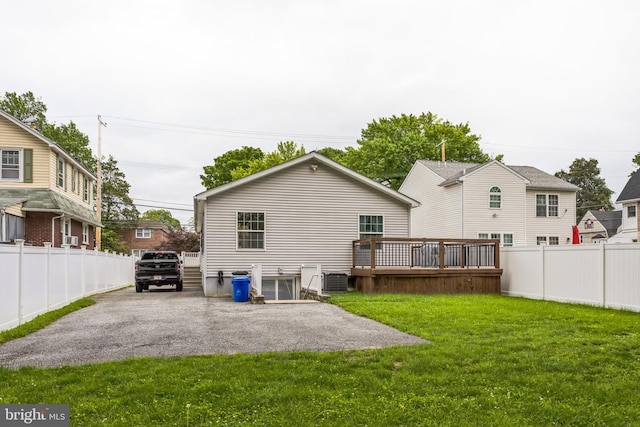 1622 Amosland Rd, Prospect Park, PA 19076 - back of property with a wooden deck, a fenced backyard, and a patio area