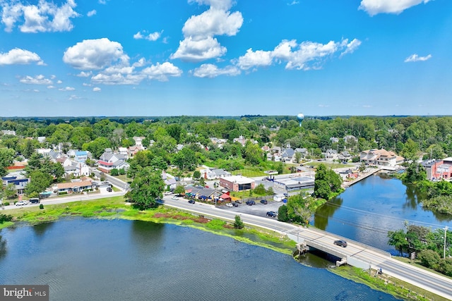 112 W Shore Dr, Milton, DE 19968 - aerial perspective of suburban area featuring a nearby body of water and a notable bridge