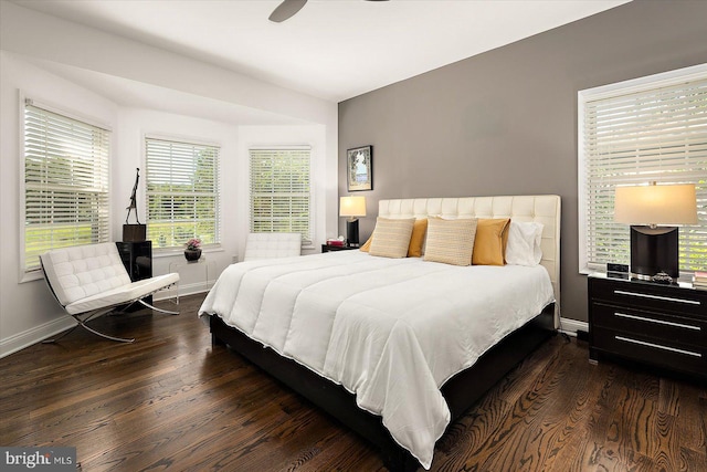 112 W Shore Dr, Milton, DE 19968 - bedroom with dark wood-type flooring and ceiling fan