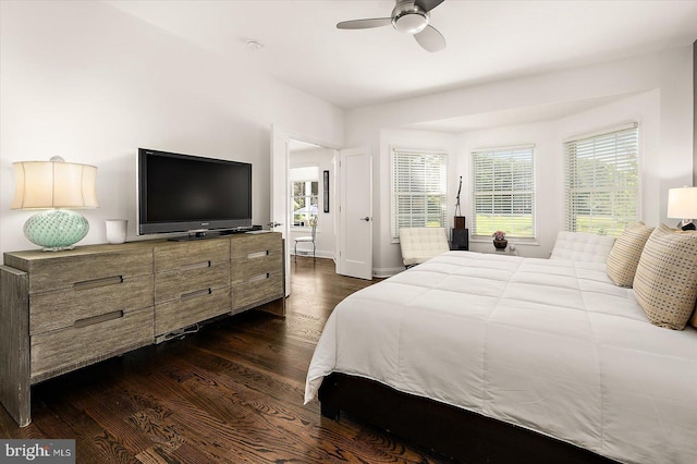 112 W Shore Dr, Milton, DE 19968 - bedroom featuring dark wood-style floors and ceiling fan