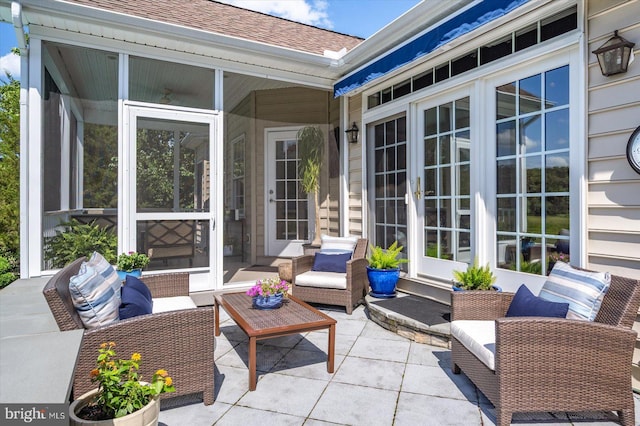 112 W Shore Dr, Milton, DE 19968 - view of patio featuring an outdoor hangout area and french doors