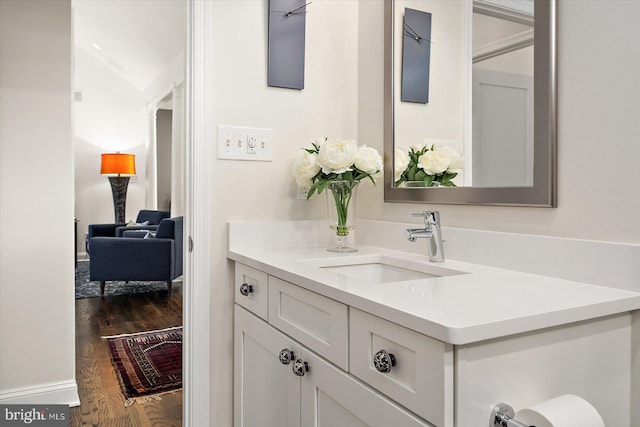 112 W Shore Dr, Milton, DE 19968 - bathroom with vanity and wood finished floors